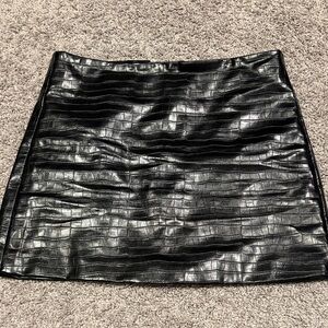 Black Faux Leather Mini Skirt